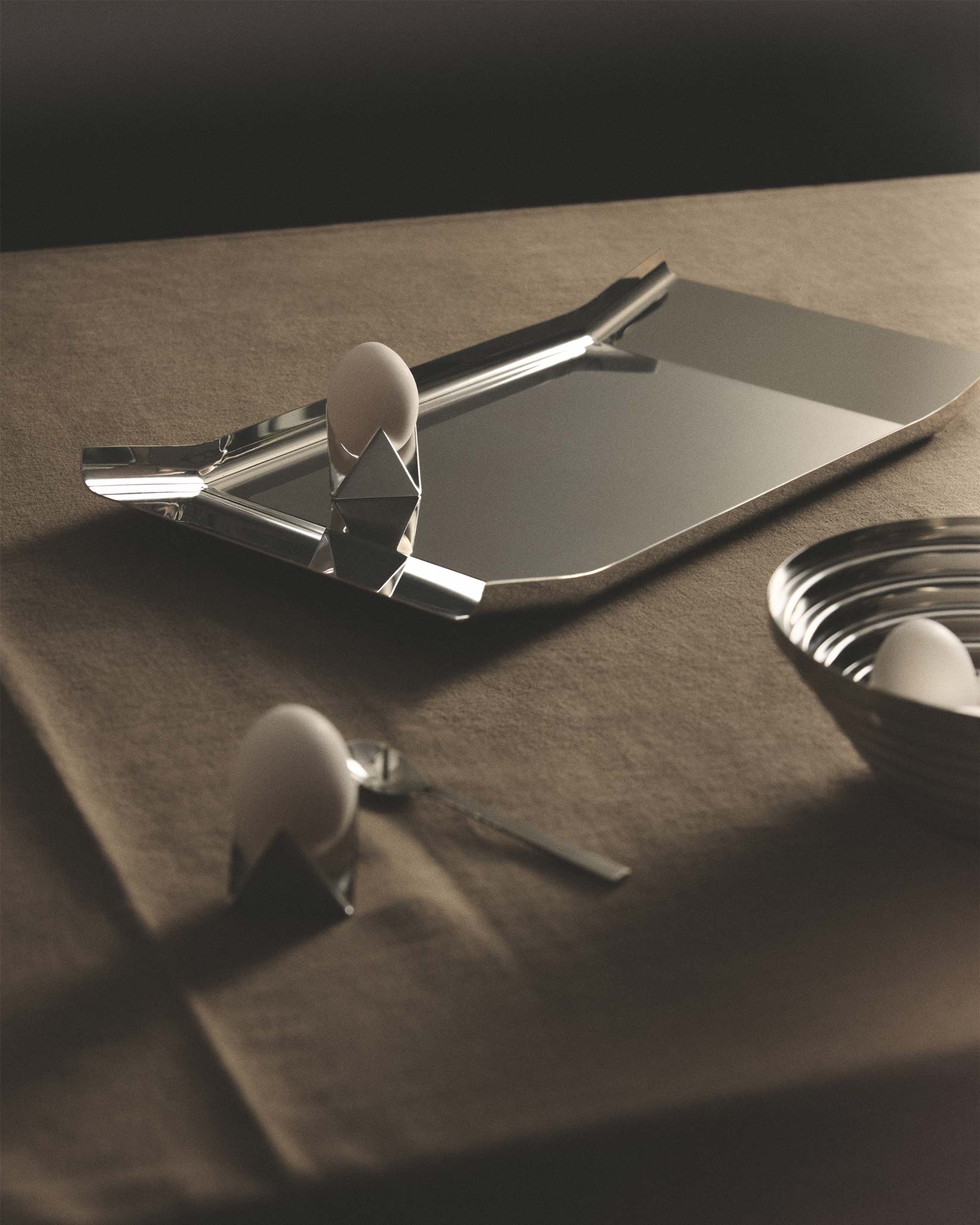 Arran steel Vassoio rettangolare Alessi 1