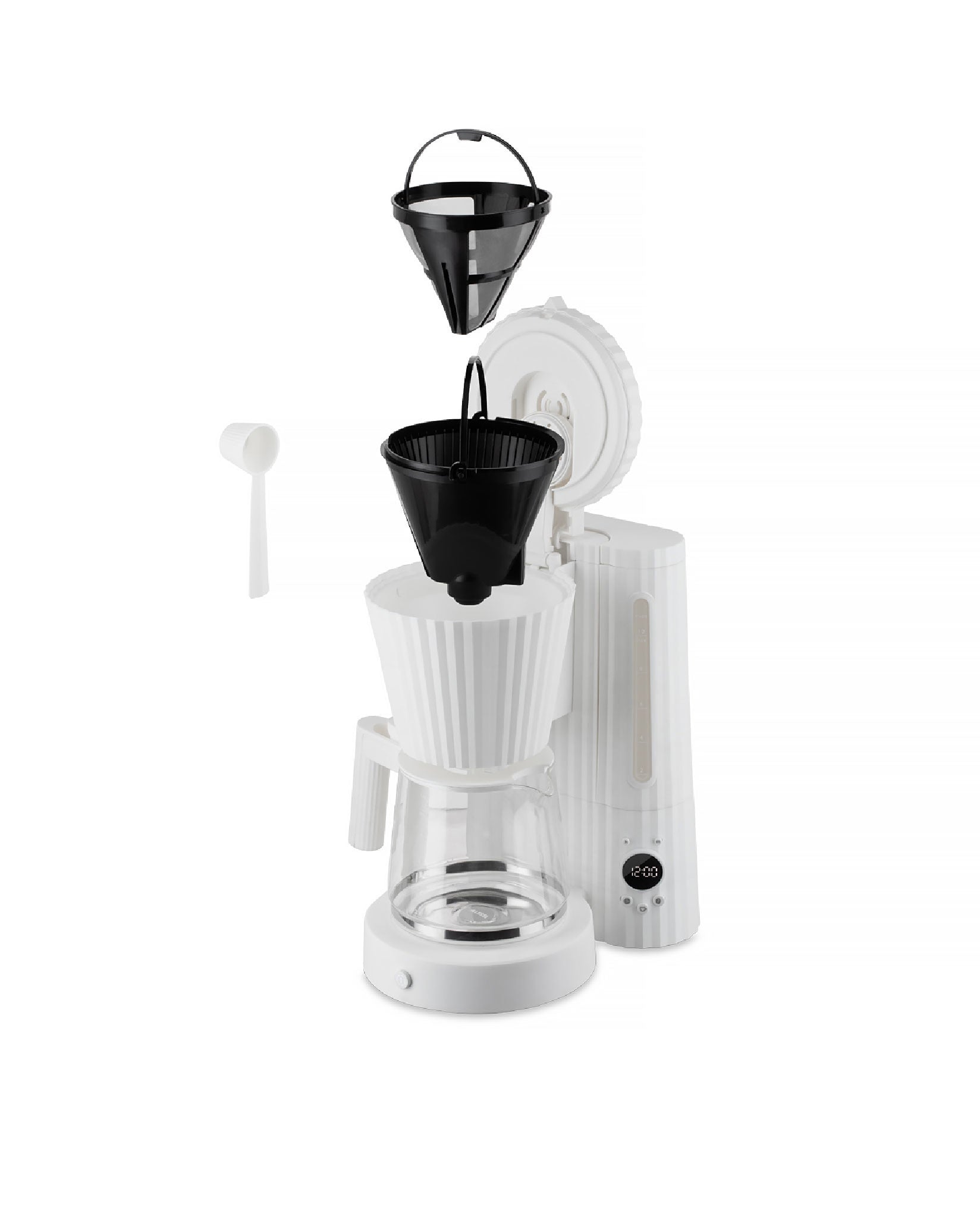 Plissé black Macchina per caffè filtrato. Adattatore svizzero. Alessi 5