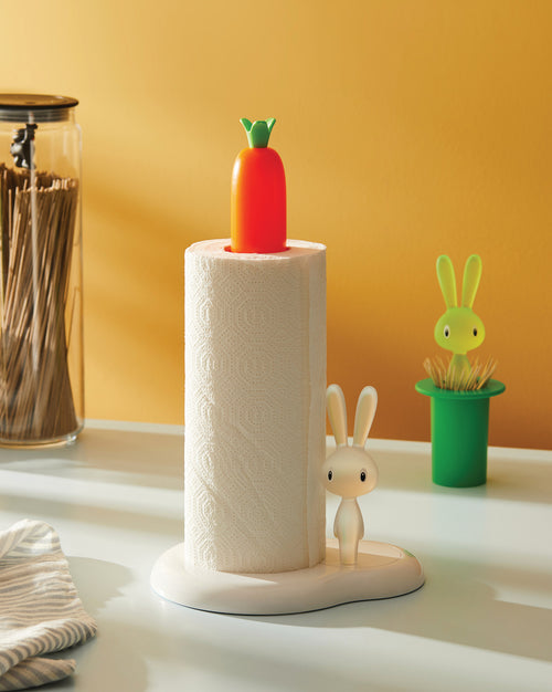 Bunny & Carrot vert, cm 29.5 || inch 11½″ Porte rouleau de papier de cuisine Alessi 1