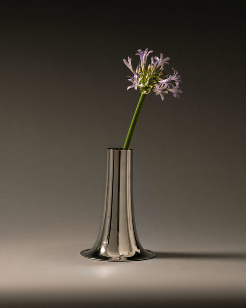 Trumpet silver-plated brass Blumenvase Alessi 5