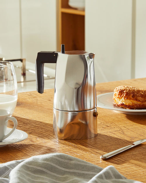 Ossidiana nero, 3 tazza Caffettiera espresso Alessi 1