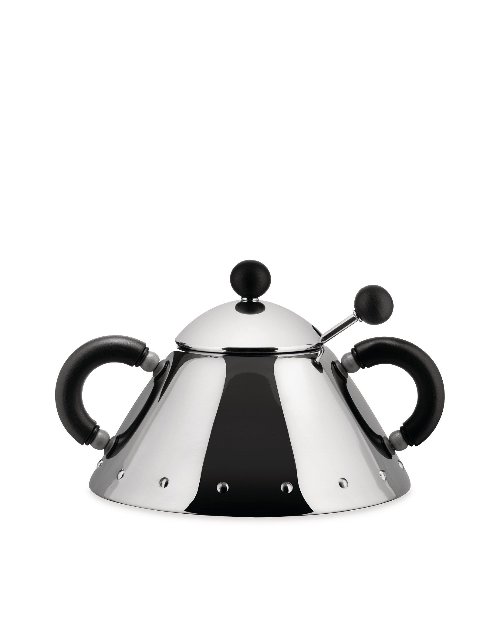 9097 noir Sucrier avec petite cuiller Alessi