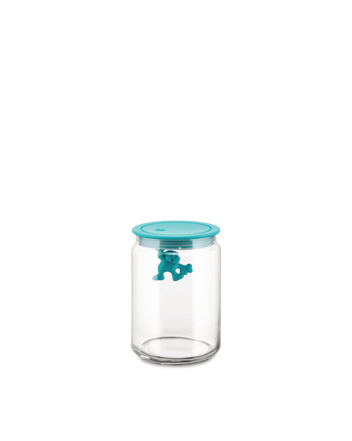 Gianni a little man holding on tight azzurro, cl 70 || 24 ¾ oz Barattolo Alessi