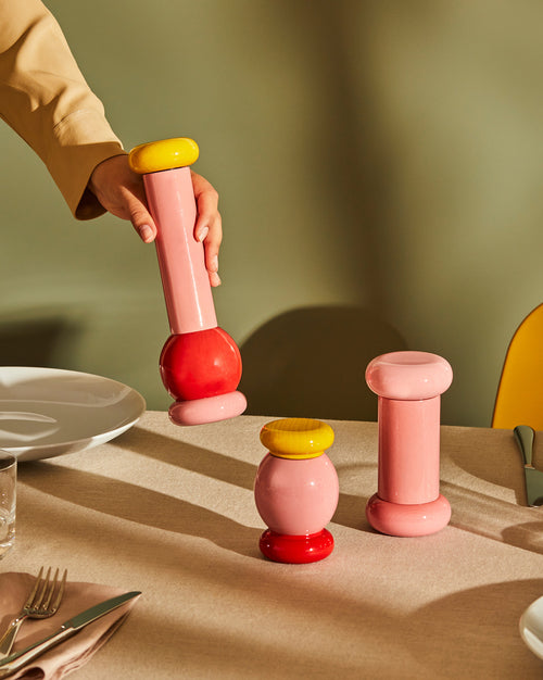 ES18 jaune, noir, blanc Moulin à sel, poivre et épices Alessi 1