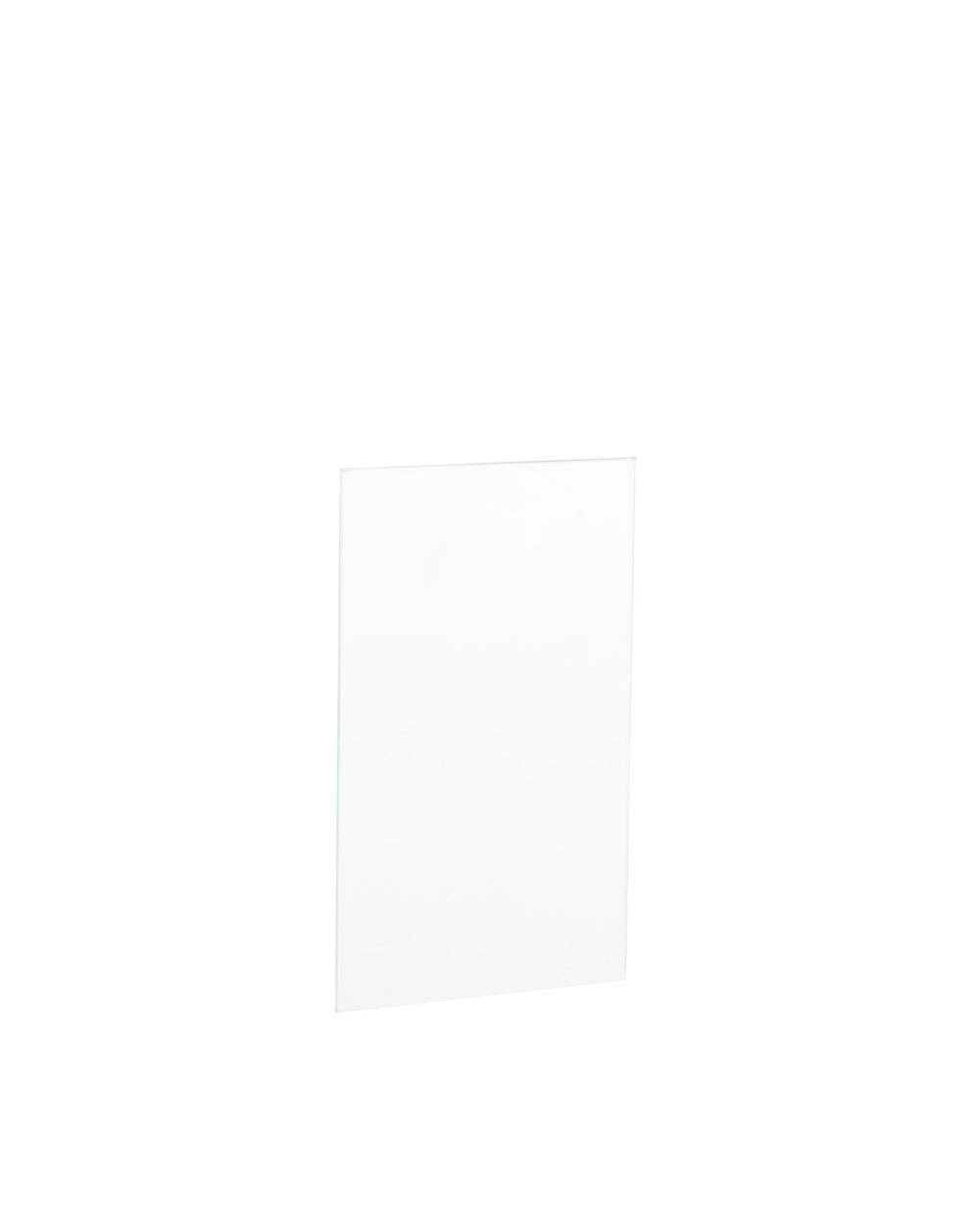 Clear rectangular panel spare part by Alessi on a white background.
