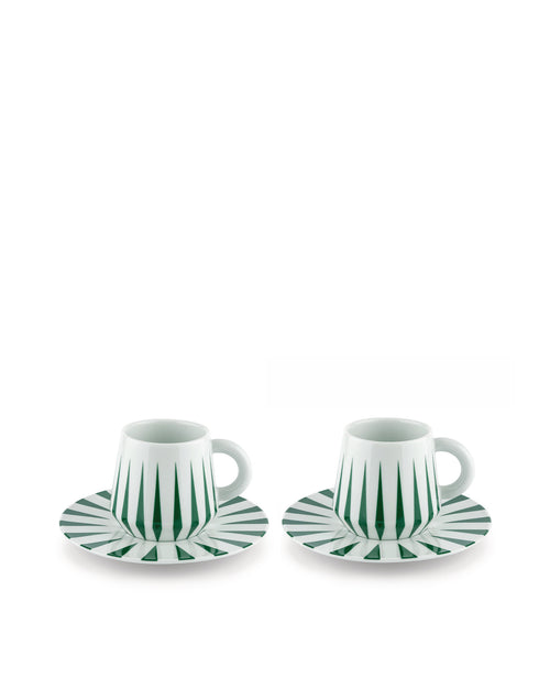 Delight grün Set aus zwei Mokka-Obertassen mit Untertassen Alessi 5
