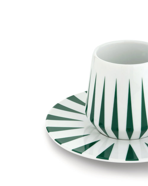 Delight grün Set aus zwei Mokka-Obertassen mit Untertassen Alessi 3