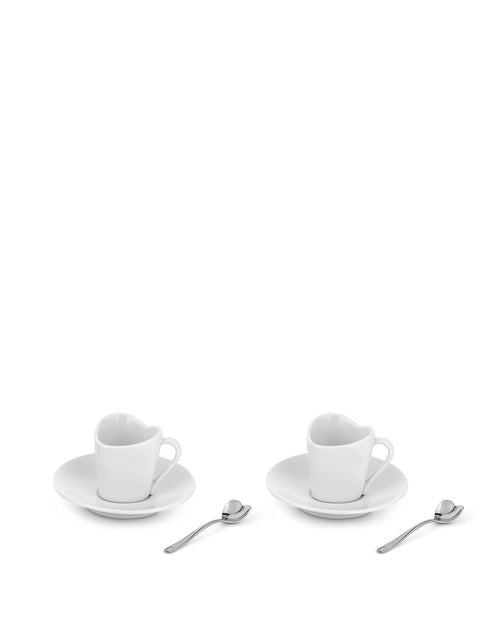 To Default Title Set de deux tasses à mocha avec soucoupe et deux cuillers à café Alessi
