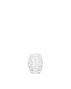 Clear ribbed spare part by Alessi, with a cylindrical, beehive-like design.