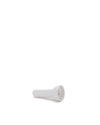White plastic spare part by Alessi, a tapered cylindrical component with a flared open end.