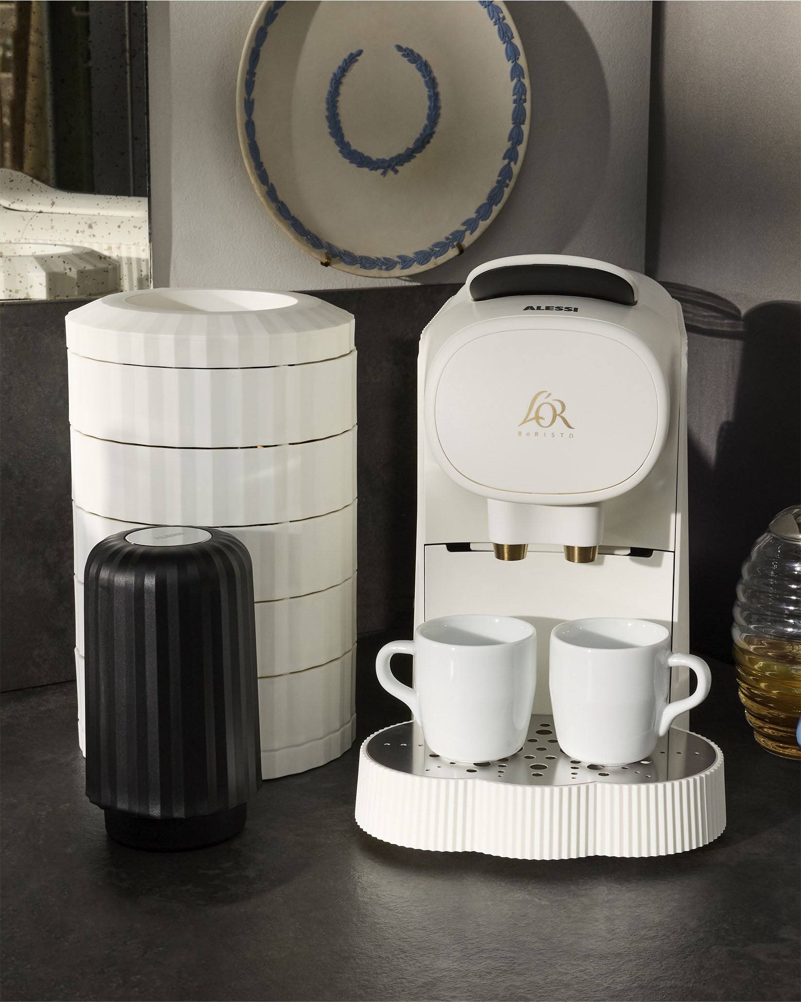 Plissé white Porte-capsules Alessi 1